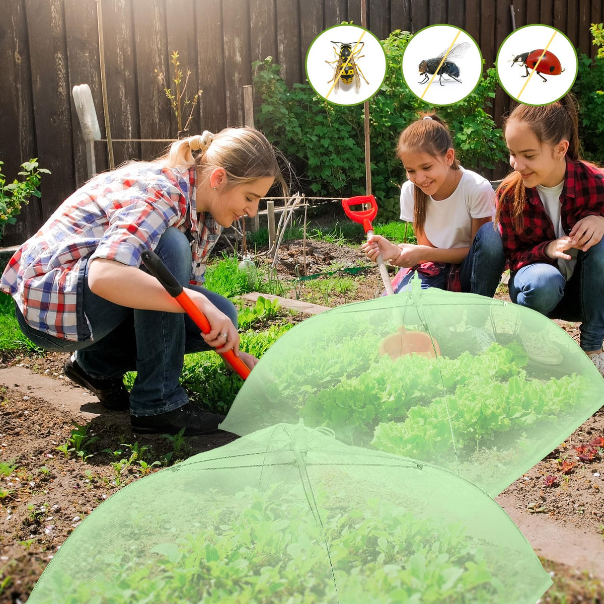 Sawysine 4 Pack Mesh Plant Cover Dome Tent Protector,15 X 15 Inch,Green