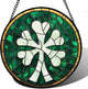 QZQCBLC Stained Glass Window Hanging Green Clover 6.3" - Suncatcher Door Garden Sun Catcher Home Ireland Decor Birthday Mother's Day St Patrick's Day Gifts for Mom Men Woman Wife Friend