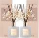 Cocorrína Reed Diffuser Set, 6.7 fl.oz Clean Linen 2 Packs Scented Diffuser with Sticks Home Fragrance Reed Diffuser for Bathroom Shelf Decor
