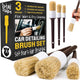 Soft Boar Hair Car Detailing Brush Set - 3-Pack, Brown - Car Detailing Kit for Versatile Uses - Soft Bristles Cleaning Brush - Water-Resistant Handles