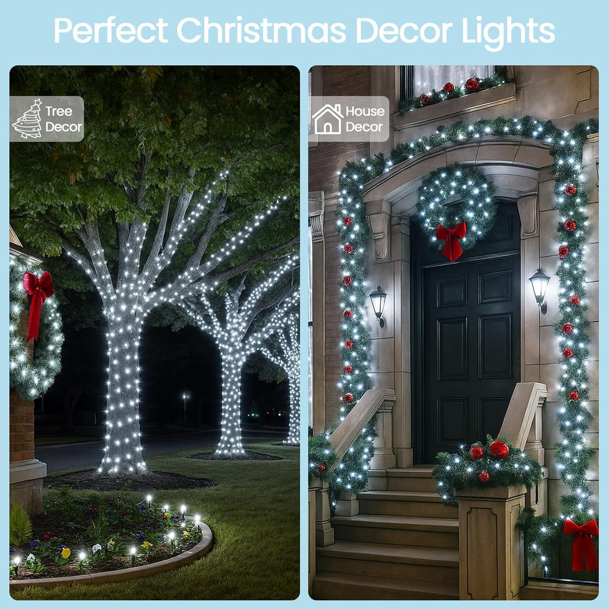 100 LED Connectable String Lights, 33FT Christmas Lights Outdoor Indoor