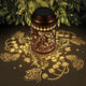 Solar Lanterns Outdoor Waterproof Hummingbird Garden Decor Gifts for Women Mom Grandma Hanging Lights Metal Decoration Outside for Yard, Patio,Backyard,Porch(Cat and Butterfly)