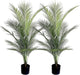 Artificial Palm Tree 4FT Fake Palm Tree with 15 Trunks Perfect Faux Dypsis Lutescens Plants in Pot for Indoor Outdoor House Home Office Garden Modern Decor Housewarming Gift (2Pack)