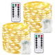 2 Pack 100 LED Fairy Lights Battery Operated with Remote, 33 FT Warm White