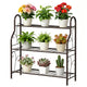 SORCEDAS 3 Tier Metal Plant Stand Indoor Outdoor Corner Flower Shelf