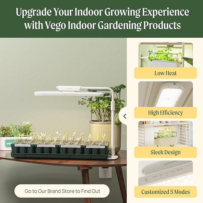 Vego garden Seedling Suite Products, 8 Pack Standard Seedling Trays with 10" x 20" Bottom Watering Trays