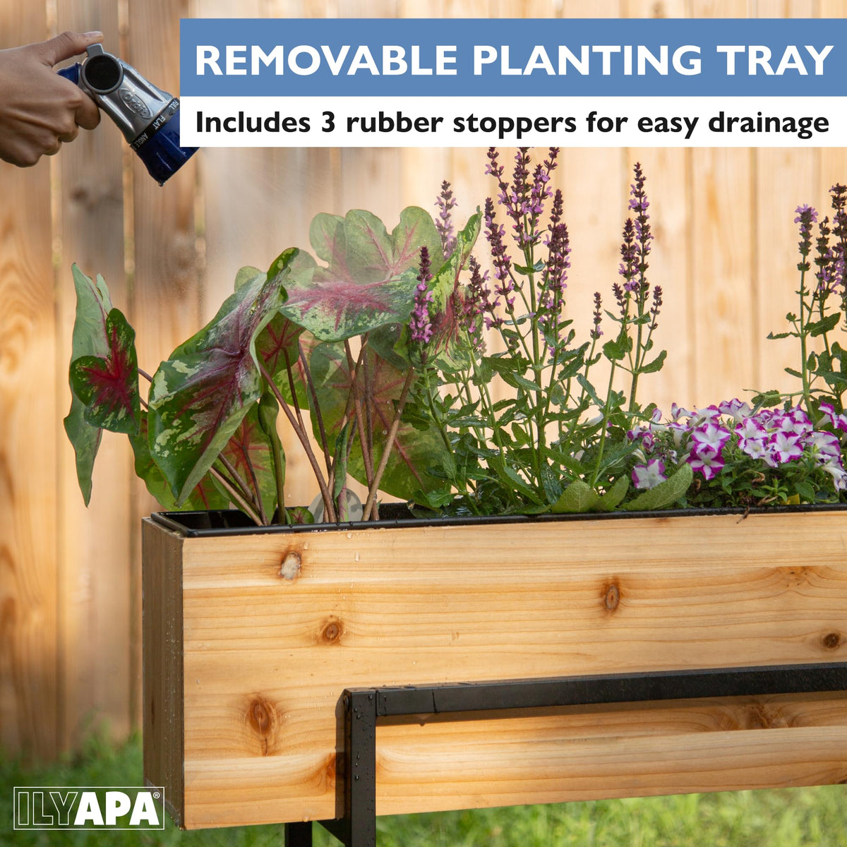 Ilyapa Raised Garden Bed with Legs, 33 x 35.5 x 7 Inch - Metal & Wood