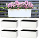 LaLaGreen Railing Planter Box (20 Inch, 4 Pack) White Rectangular Window Flower Boxes with Bracket, Self Watering System Hanging Planter Box for Outdoor Plant Pots Container Deck Rail Fence Balcony