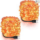 Blingstar USB Powered Fairy Lights, 2 Pack 33Ft 100 LED, Flexible Silver Wire, Mini String Lights for Halloween/Christmas Tree/Stage/Party/Holiday Indoor Decoration, Orange