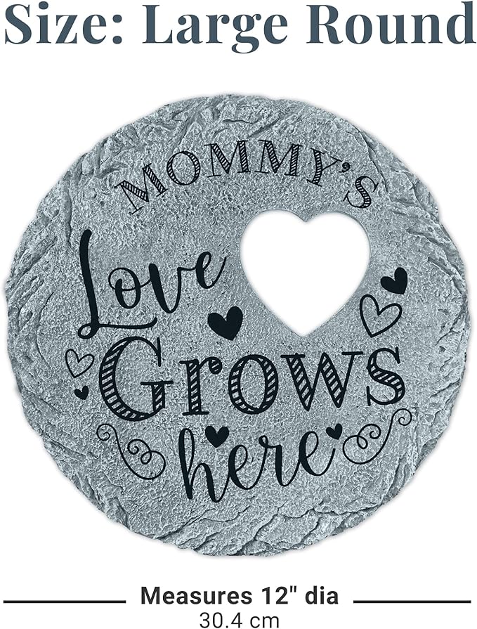 Let's Make Memories Personalized Garden Stone - Resin - Custom Garden Décor - Heart Stepping Stone - for Dad - for Father's Day