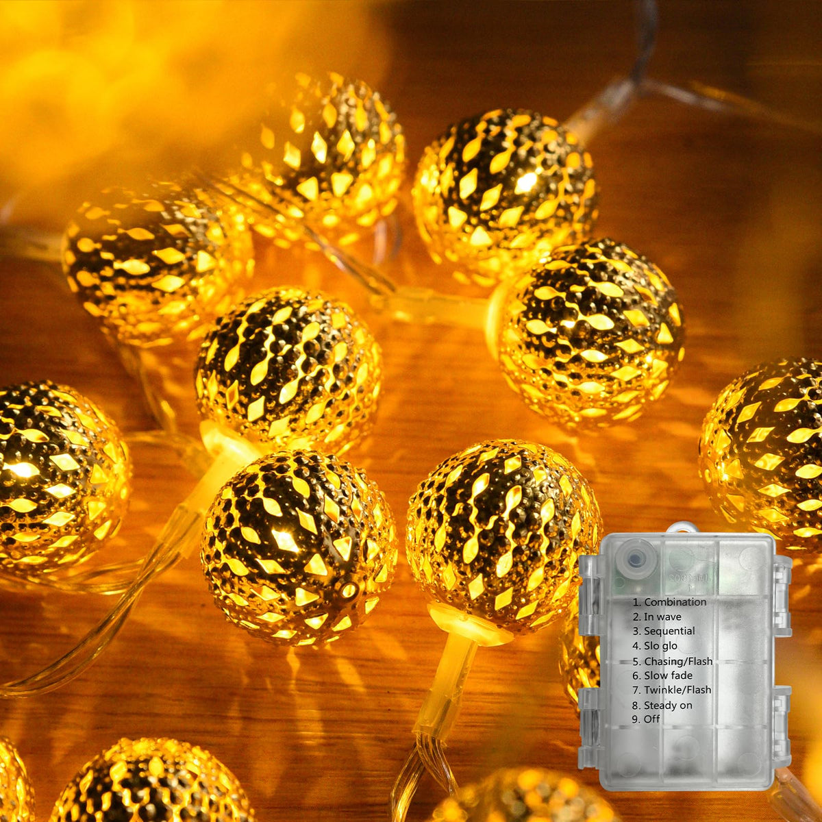 Globe String Lights,CMYK 30 LED Fairy String Lights Battery Operated for Indoor,Party,Patio,Wedding,Bedroom,Christmas Tree,Warm White