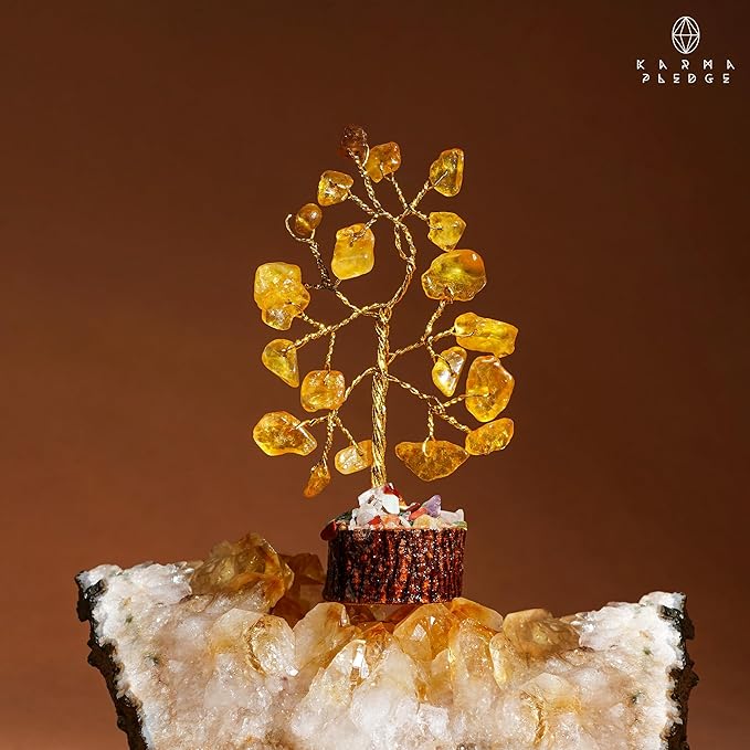 Crystal Tree Set of 12 Unique Birthday Gifts for Women, Sister, Mom, Home Office Decor, Shelf Desk Decoration for Positive Energy, Bring Good Luck, Money, Reiki Healing, Chakra Tree of Life Gift Sets