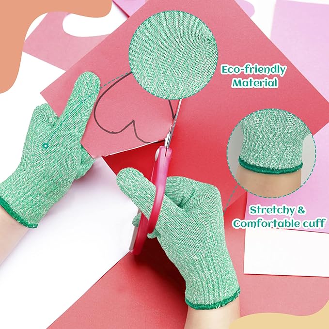 Evridwear Cut Resistant Gloves for Kids 10-13 Years, Level 5 Protection Cutting Gloves Food Grade for Cooking, Whittling, Wood Carving, Gardening and DIY