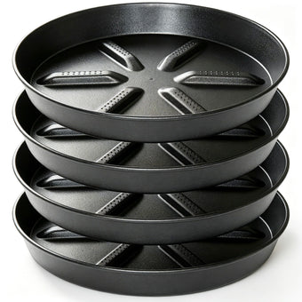 NIMYAU Plant Saucer 6 Inch 4 Pack,Thick Plastic with Raised Center Design Plant Saucers 8 10 12 14 17, Superior Drainage Drip Tray for Indoor Outdoor Planters (6 inch)
