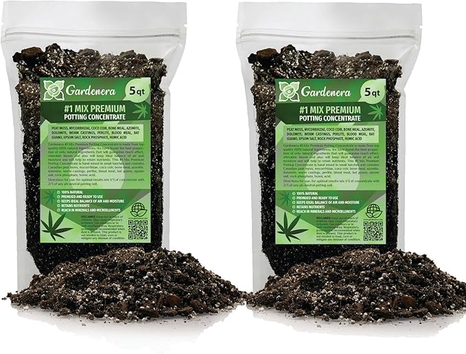Gardenera Premium Happy Plant Potting Soil Mix - Optimal Nutrient-Rich Blend for Thriving and HIGH-Yield Herbal Plants - 10 Quart