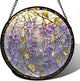 AMDERVEN Stained Glass Window Hanging - Wisteria Flower Golden Leaves Sun Catcher for Door Home Decor Plant Suncatcher Christmas Mother's Day Birthday Gifts for Women Men Lovers Mom Nana 6.3 in