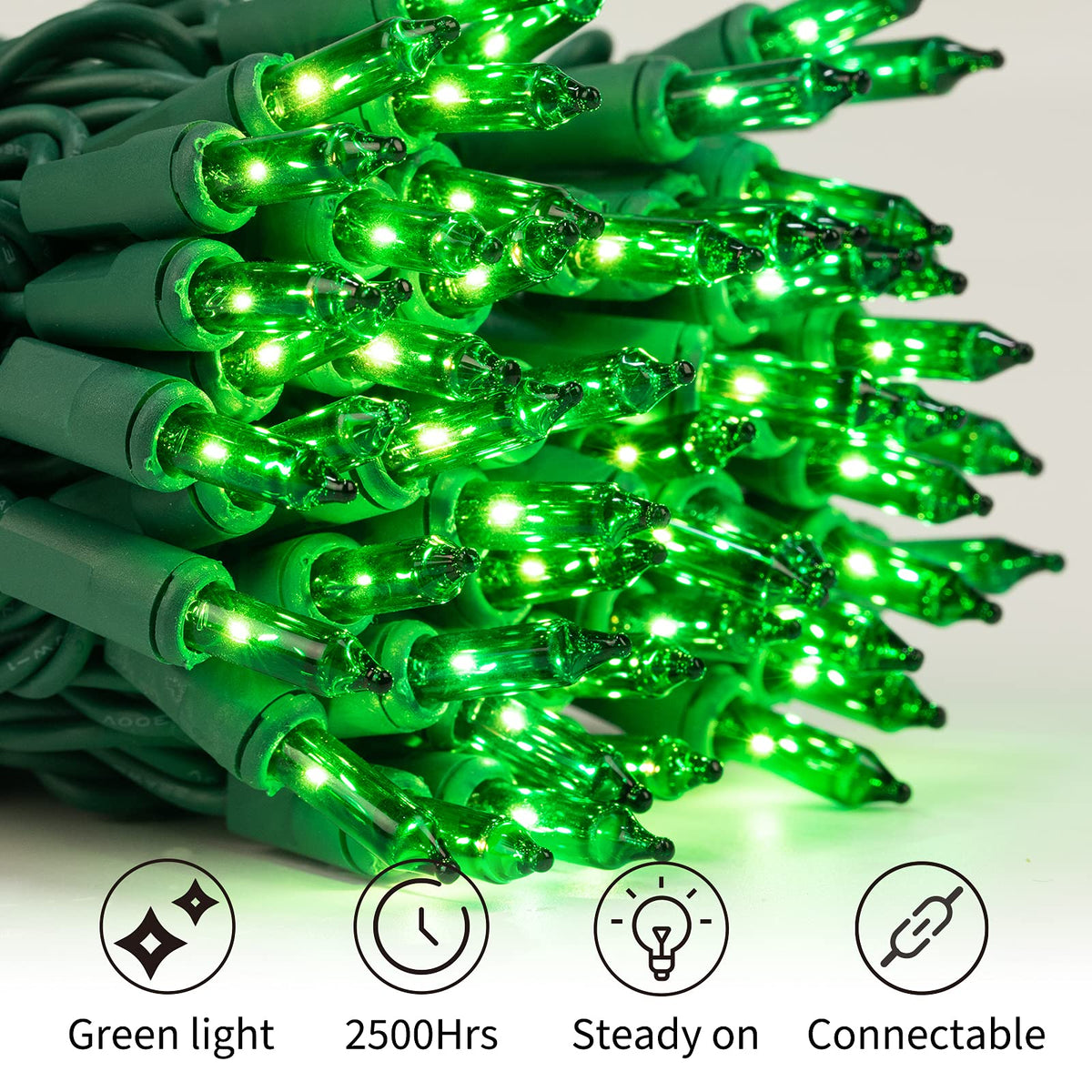 Minetom St. Patrick's Day String Lights, 100 Count 20 Ft Incandescent Bulb