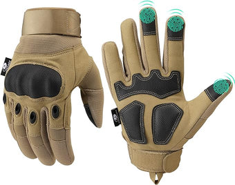 Mossy Oak Tactical Gloves for Men, Touch Screen Airsoft Gloves with Hard Knuckle for Hunting, Paintball, Hiking, Camping