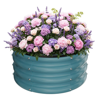 ZXZYHFTY Round Raised Garden Bed Set, 1 Pack, 2 x 2 x 1 Ft, Blue
