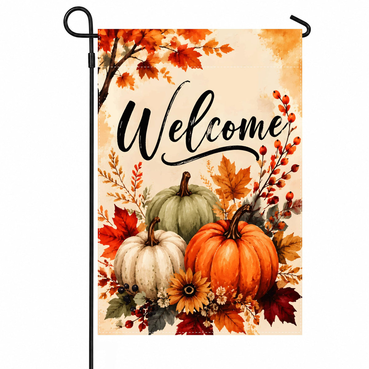 Fall Decor - Fall Pumpkin Welcome Garden Flag | Thanksgiving Decorations