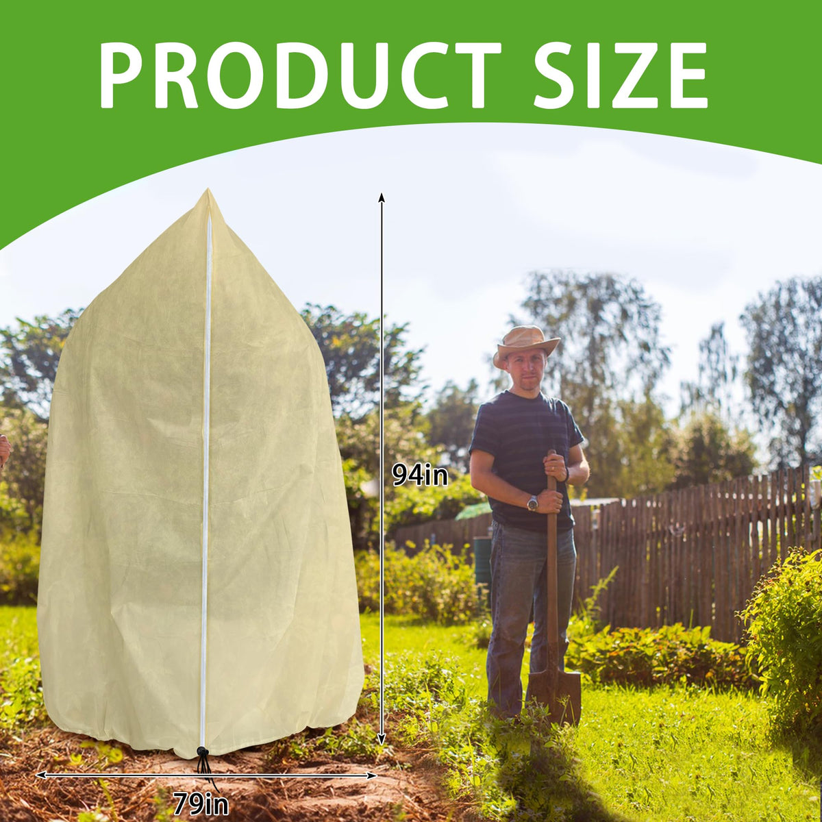 2 Pack Large Plant Covers Freeze Protection,94" x 79" Winter Frost Blankets