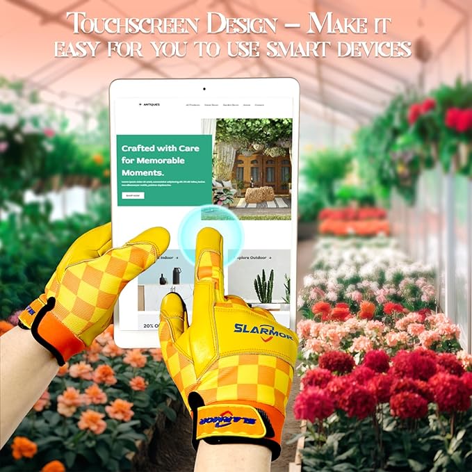 Leather-Gardening-Gloves for Women,Thorn-Proof Work-Gloves for Weeding,Digging,Planting,Pruning Yard garden Gloves