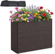 Giantex Wicker Raised Garden Bed, 32”x11”x24”, Rectangular Garden Planter Box w/PE Rattan, Liner Fabric, Wicker Patio Elevated Raised Bed for Vegetable Flower Herb Porch Balcony
