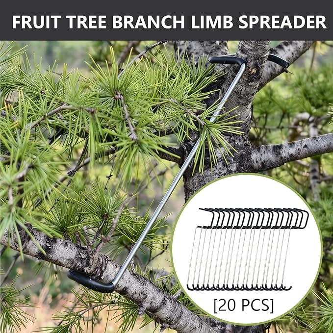 20PCS Fruit Tree Limb Spreader, 7Inch Fruit Tree Branch Puller with Plastic Hose Wrapped Iron Wire, Tree Open Angle Pull Branch Durable Solution