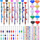 DIY Fairy Wand Garden Stakes Kit, Crystal Beaded Decorative Wands Set, Outdoor Garden Decoration with Assembly Guide (Diamond Top 423 Pcs)