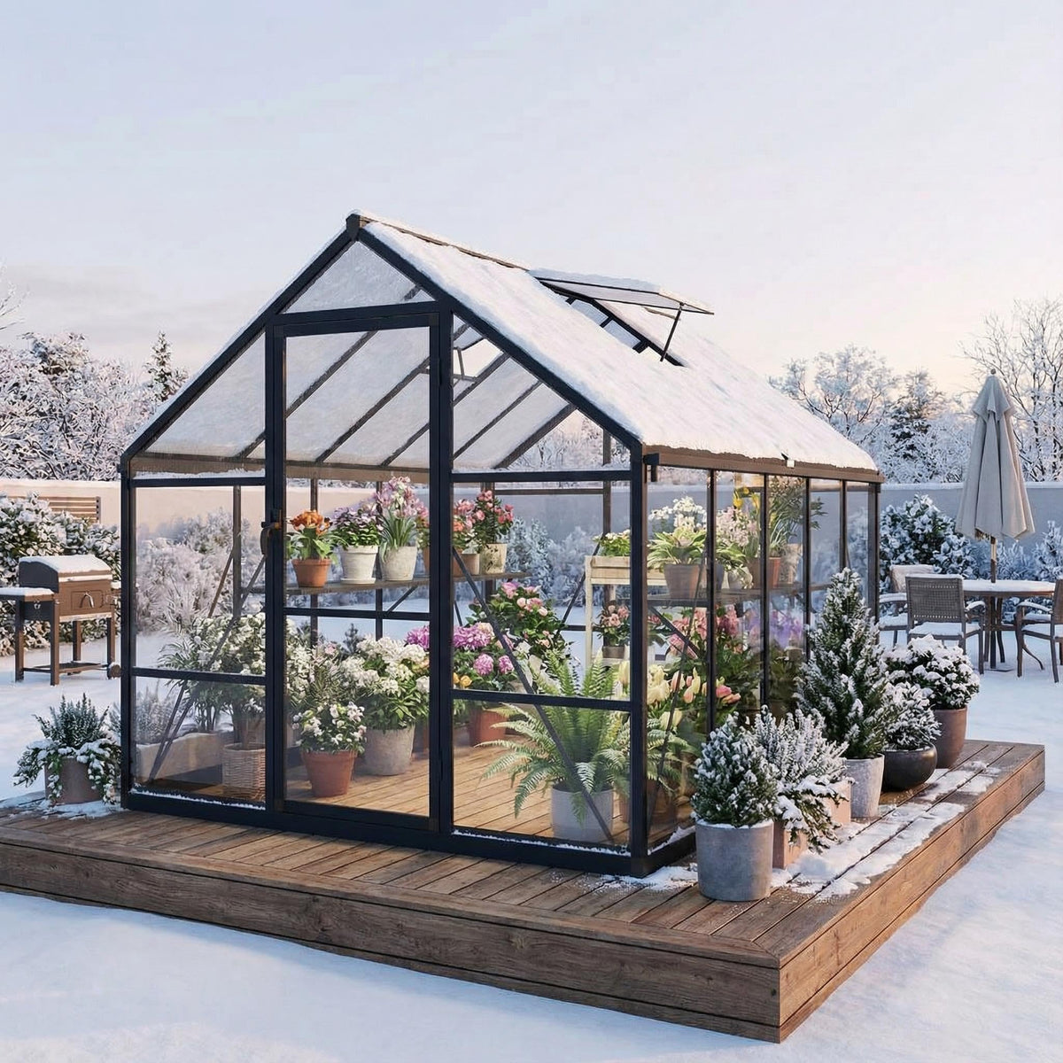 Garvee 8x10ft Walk-in Greenhouse, Heavy Duty Large Outdoor Green House