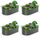 A ANLEOLIFE 4-Set 8X4X2 ft Galvanized Raised Garden Bed Kit, Oval Metal Deep Root Planters for Outdoor Plants, Quartz Grey