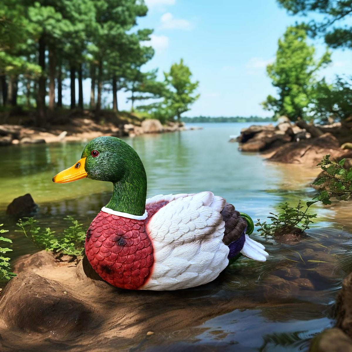 Mallard Duck Decor Garden Statue Home Decorations Small Duckling Figurine