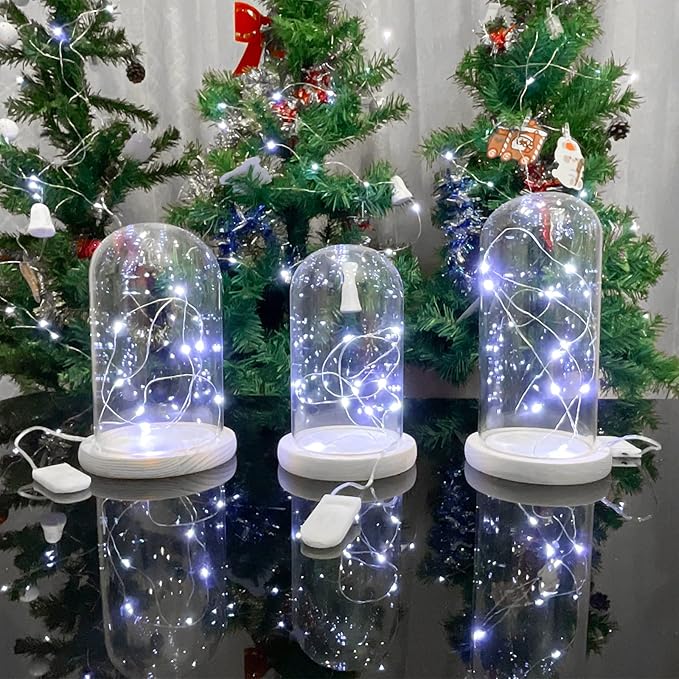 20 Pack Fairy Lights Battery Operated String Lights, 10 LED on 3.3ft Silvery Copper Wire，for Flowers Gift Box Wedding Party Christmas Decoration (20 Pack, Cool White)