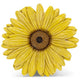 NAT & Jules Gerbera Daisy Flower Shaped Dimensional Indoor Outdoor 12 inch Cast Resin Decorative Garden Stepping Stone, Patio, Walkway Sculpture Yard Art, Yellow