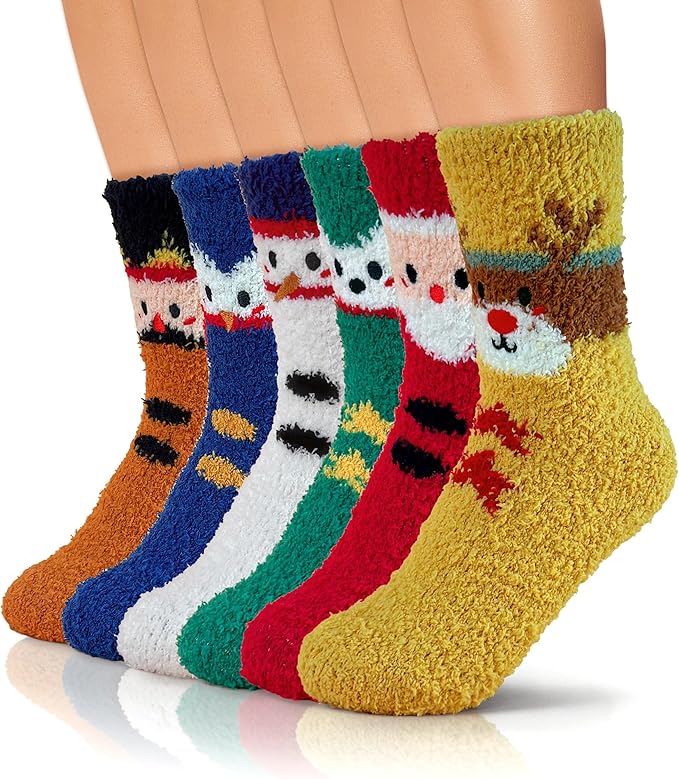 TEHOOK Warm & Cozy Valentines Gifts for Women, Fluffy Fuzzy Plush Sleeping Slipper Socks - Soft Warm Fabric