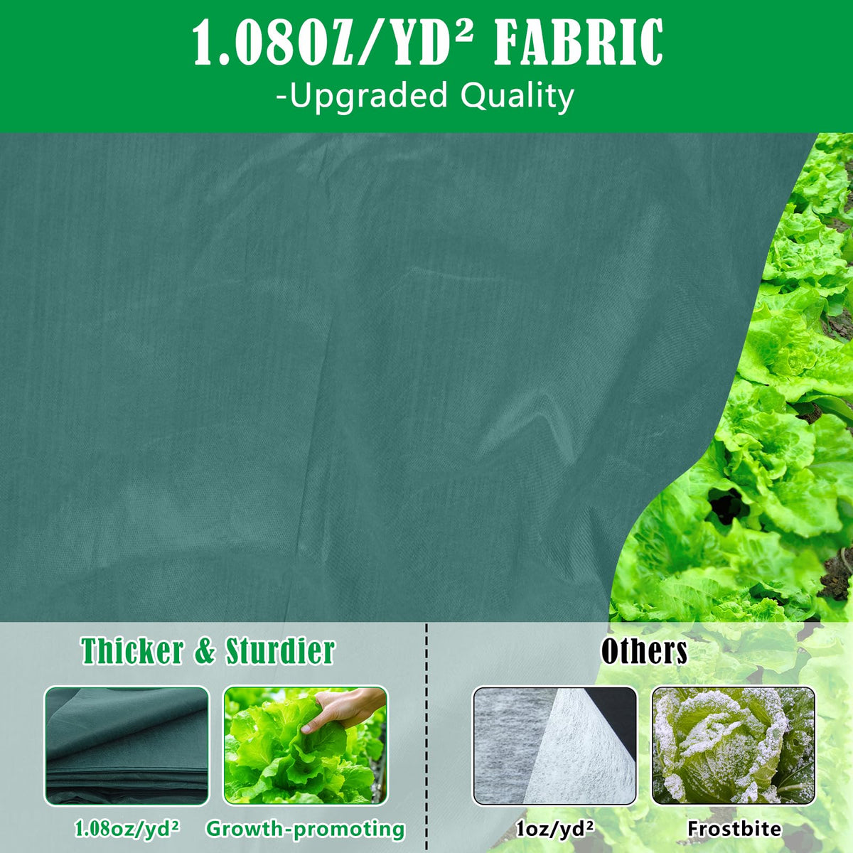 10X50 Ft Plant Covers Freeze Protection, 1.08oz/Yd² Frost Cloths Blanket
