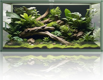 Phailozoo 120 Gallon Bearded Dragon Tank,48" x 24" x 24" Reptile Tank with Sliding Door Top Screen Ventilation, Front Opening Reptile Enclosure for Easy Maintenance