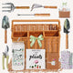 Gardening Gifts for Women 12 Pcs Garden Tools Set with Basket Heavy Duty Gardening Hand Tool with Wood Handle Gardener Lady Plant Lover Gifts Wife Mom Grandma Mothers Day Birthday