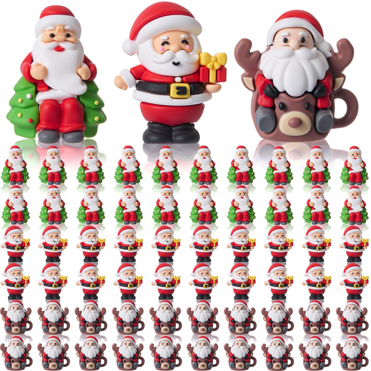Sonwyoung 60 Pcs Christmas Mini Gnomes, Santa