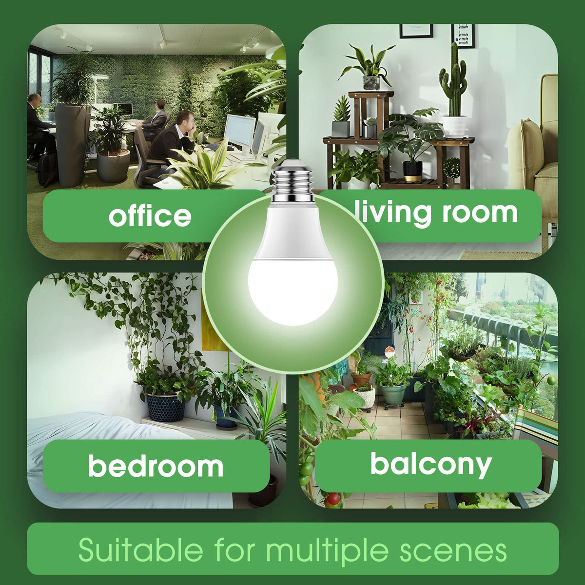 Briignite Grow Light Bulbs, Full Spectrum Grow Light Bulb, LED Grow Light