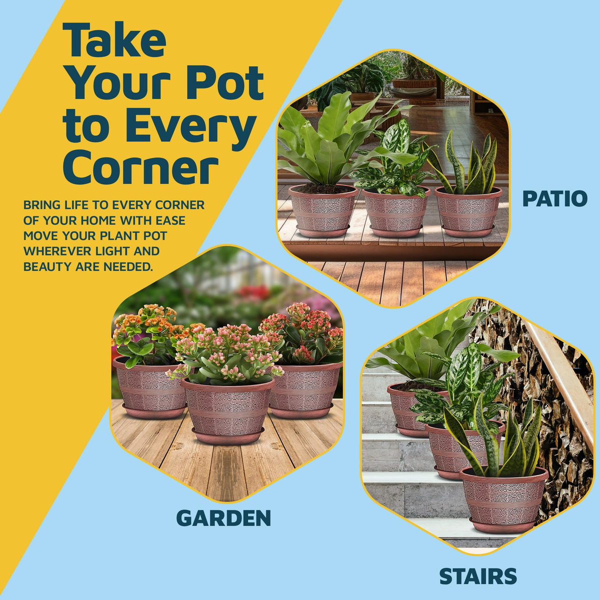 10-Inch Whiskey Barrel Planters Outdoor Pack of 2 - Durable Plastic Plant Pots for Indoor & Outdoor Use with Drainage & Saucer, Lightweight Rustic Barrel Planters for Flowers, Herbs & Small Plants