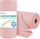 AIDEA Microfiber Cleaning Cloth Roll, 50PK, Tear Away Reusable Paper Towels Pink, Commercial Shop Rags, Microfiber Towels for Cars, Lint Free Cleaning Rags for House, Kitchen, Garage Shop, 11.5"×11.5"