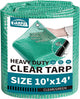 TARPAL 10'x14' Clear Green Tarp Heavy Duty Waterproof 12mil with Grommets or Zip Ties for Large Greenhouses for Outdoors Garden,Farm,Chicken Coops