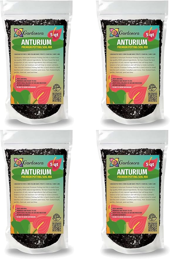 Gardenera Organic Anthurium Soil Blend - Promote Strong Root Development and Beautiful Flowers - 20 QUARTS
