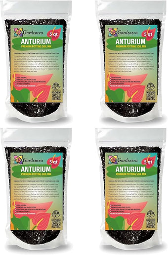 Gardenera Organic Anthurium Soil Blend - Promote Strong Root Development and Beautiful Flowers - 20 QUARTS