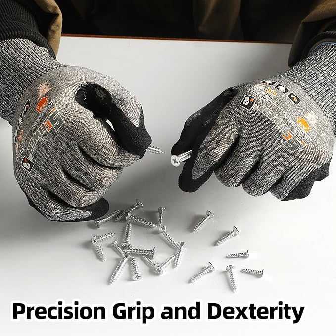 Schwer A4 AIR-SKIN Cut Resistant Work Gloves AR5918 with Extreme Lightweight & Thin, Grip Gloves for Gardening, Fishing, Refined Work, Mechanic, Touch-Screen, 3D-Comfort Fit, 1 Pair (S)