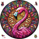 Qiuenisray Wooden Puzzles for Adults 500 Piece, Flamingo Jigsaw Puzzles, FSC Certified Unique Shape Adult Puzzles, Christmas Thanksgiving Gifts for Family Friend 16.5 x 16.5 in