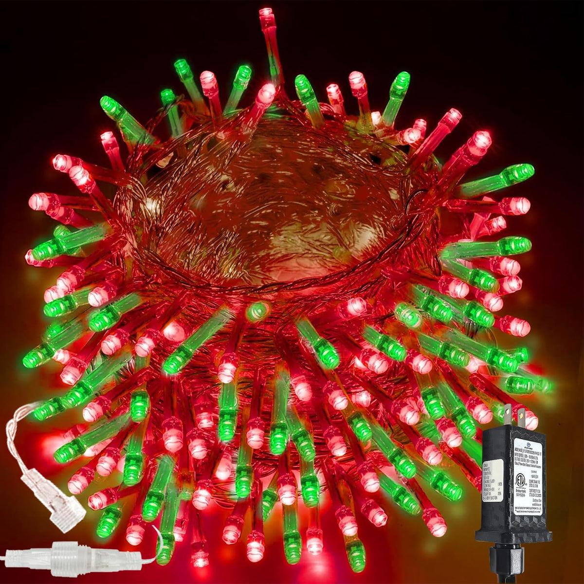 200 LED Connectable String Lights, 66FT Christmas Lights Outdoor Indoor