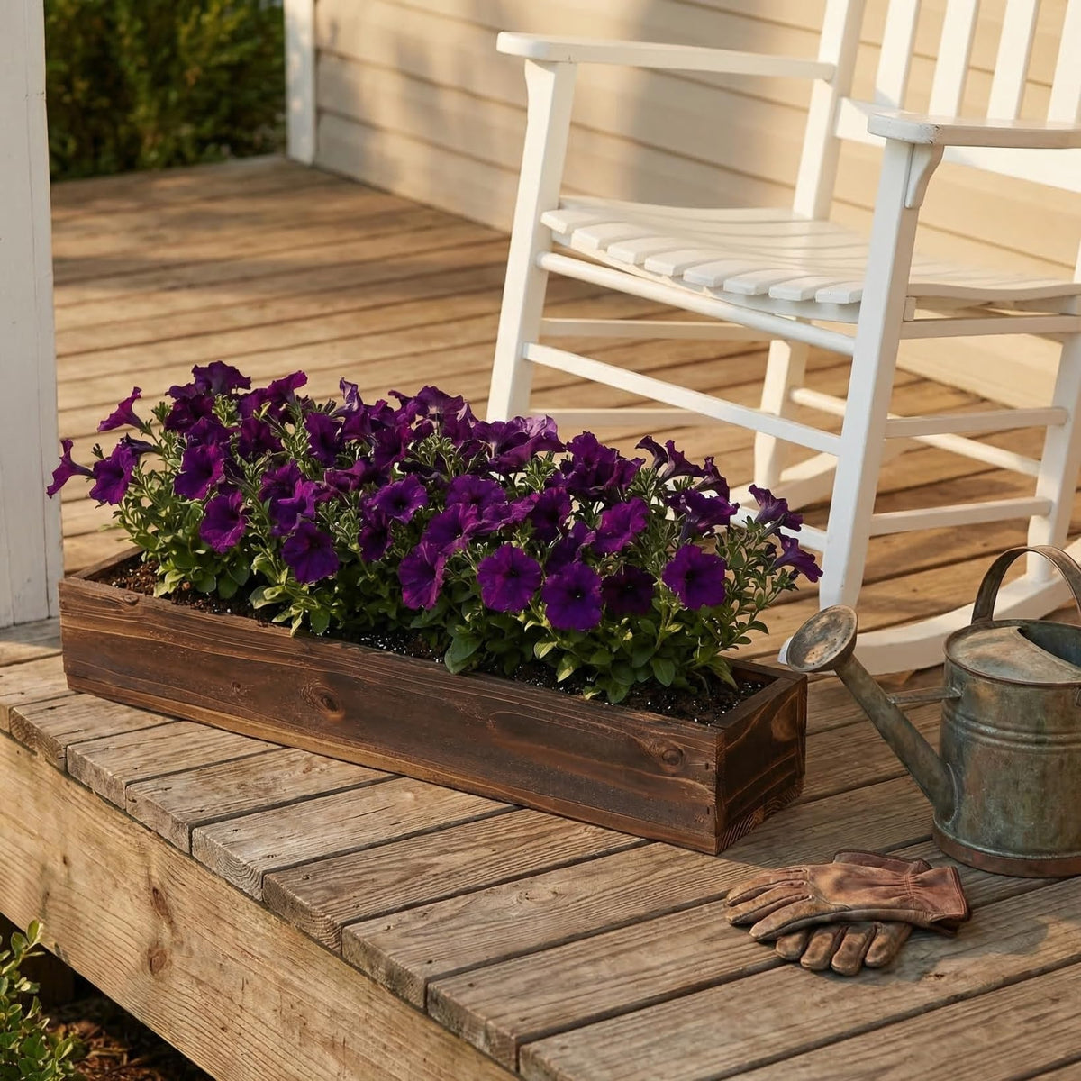 BESPORTBLE Rustic Wooden Rectangle Planter Box: Rectangular Succulents Plant Container Wood Window Box for Farmhouse Home Wedding Garden, 19.5 * 3.58 * 2.8inch