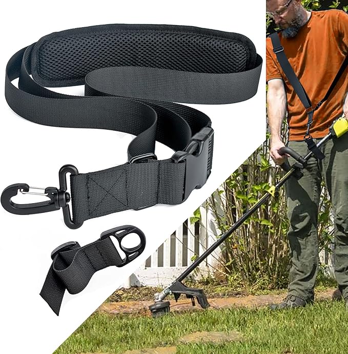 Trimmer Strap for Weed Eater Shoulder Strap Easy Release Brush Cutter Harness Compatible with EGO String Trimmer, Leaf Blower